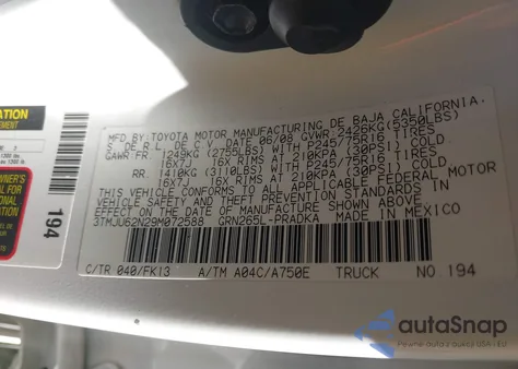 2009 Toyota Tacoma Prerunner V6 из США, поврежденный, VIN 3TMJU62N29M072588